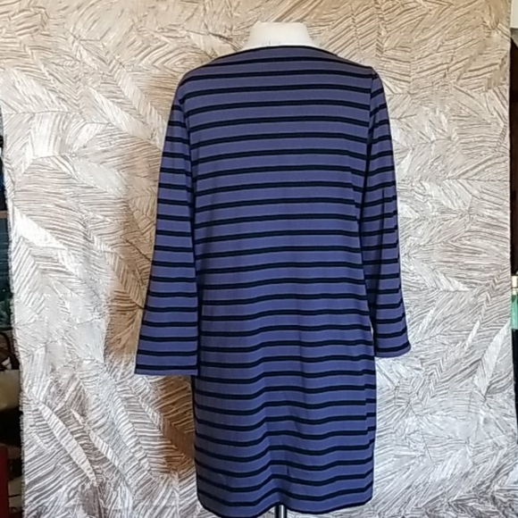 Anthropologie Boden dress black and blue stripe - Picture 2 of 2